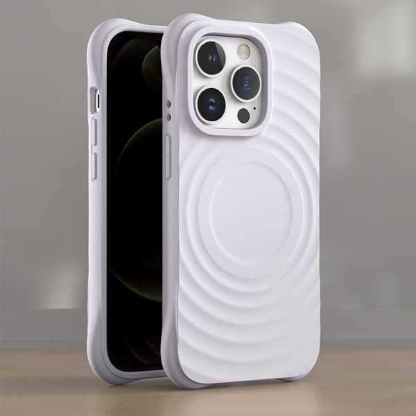 Fodral för iPhone 16 Flytande Silikon Vågtextur Silikon Lila