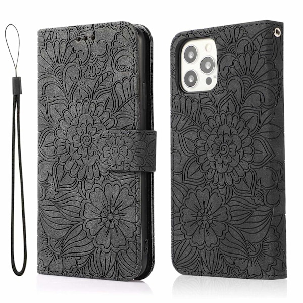 Etui til iPhone 16PRO sort 3D Præget Soft-Touch Magnetisk Mode