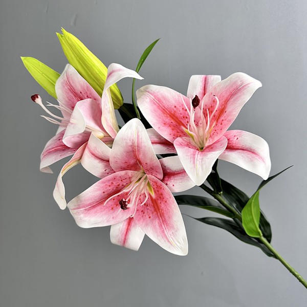 3D-printede falske liljer til bryllup, boligindretning, fotograferingsrekvisitter Pink