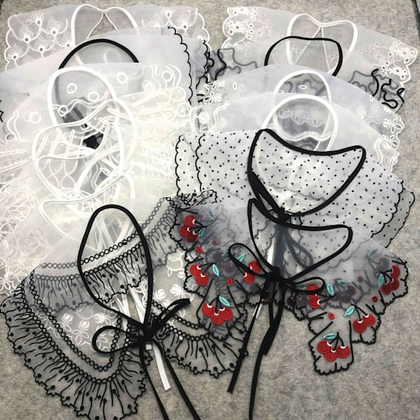 Dame falsk krage Avtakbar halv skjorte Kvinnelig ornament Vint A Adult average size