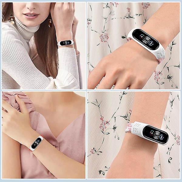 Vaaleanpunainen Pink yhteensopiva Xiaomi Mi Band silikoni kellonrannekkeen kanssa L 170mm