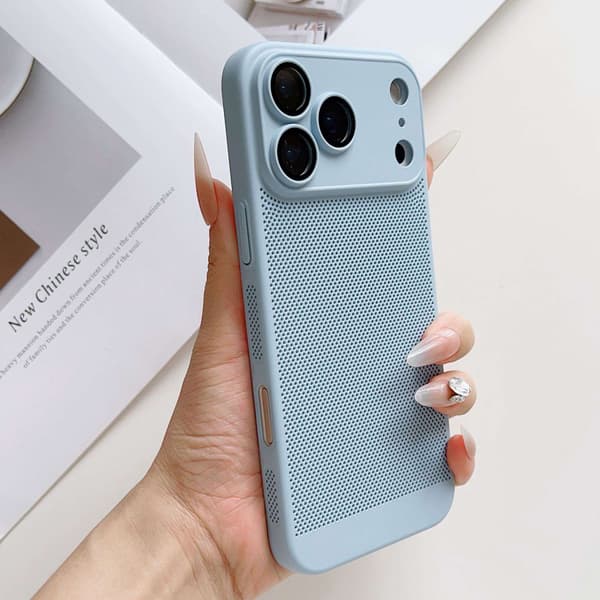 Etui til iPhone 16 Pro Max Skin Feel Linse Detalje Ventileret Lyseblå