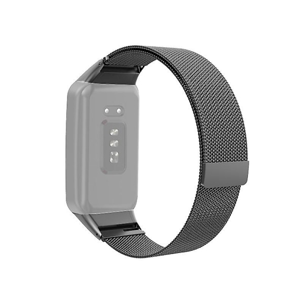 Svart Svart Milan Magnetiskt Klockarmband kompatibelt med Oppo Watch Free Nfc