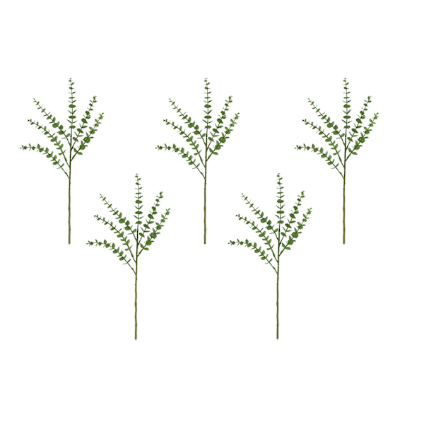 5 stk. Simulerte Eukalyptus Kunstige Planter Grønn Eukalyptus Gren for Hjem Bryllup Dekorasjon 3