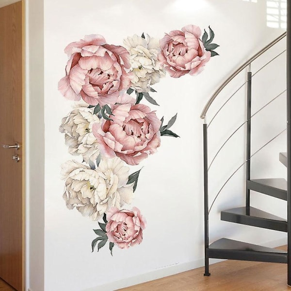 Blomma Väggdekaler - Romantiska Blommor Heminredning För Sovrum Vardagsrum 60x90cm