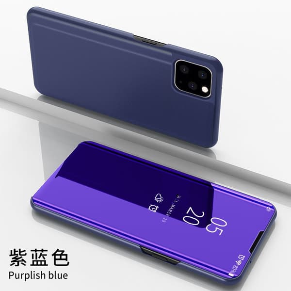 Etui til iPhone 13 Pro lilla blått 3D speil smart flip stativ