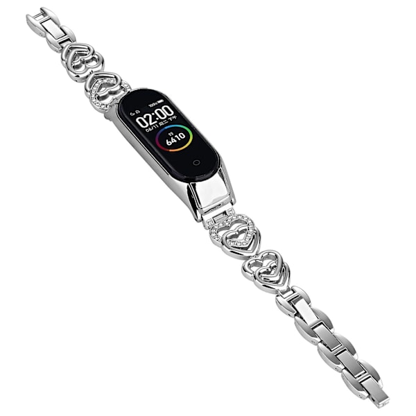 Silverfärgat metallarmband kompatibelt med Xiaomi Mi Band 4 / 3