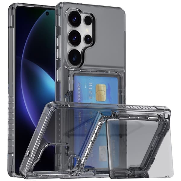 Etui til iPhone 13 Pro 6.1 Transparent Sort Transparent Øl Flip Wallet med Kortholder