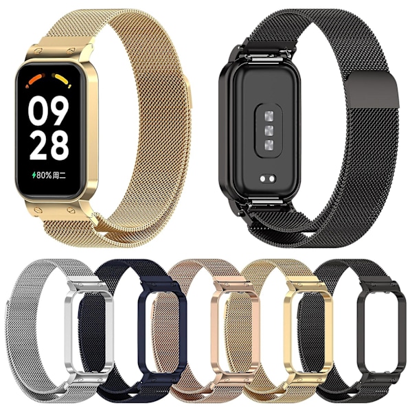 Guld Guld Metal Urrem kompatibel med Redmi Band 2
