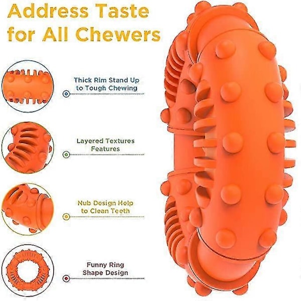 Hundleksak Bitresistent och Slitstark Gummi Hund Molar Ring 1 Styck Orange Baoji En Vedette