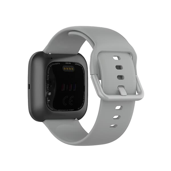 Grå Grå 23mm Farve Spænde Silikone Armbåndsrem Urrem kompatibel med Fitbit Versa 2 / Versa / Versa Lite / Blaze, Størrelse: S