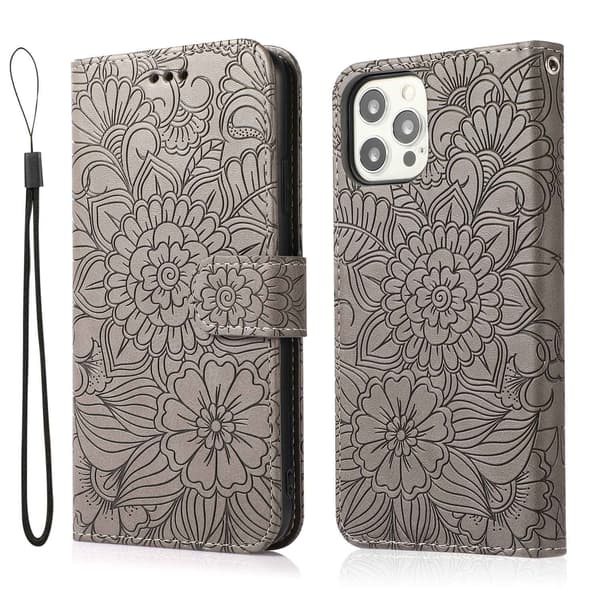 Etui til iPhone 13 grå 3D Præget Soft-Touch Magnetisk Mode
