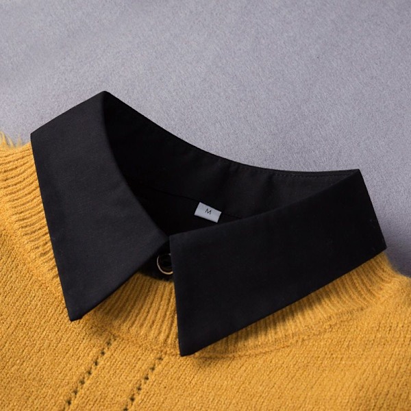 Dame falsk krage Avtakbar halv Avtakbar All-Match dress Black square collar