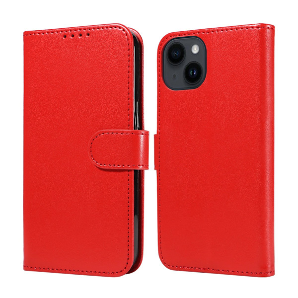 Etui til iPhone 13 Pro rød Wallet med kortholder Flip Anti-afmagnetisering Klar til lager