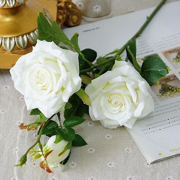 Kunstig Blomst Levende Smuk Dekorativ Romantisk Bryllup Babyshower Falske Roser Festdekoration