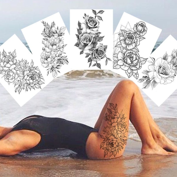 Blomma tillfälliga tatueringar Kroppskonstmålning Arm Ben Tatueringar Sticker CLZ160