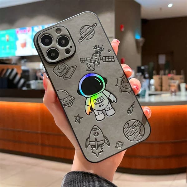 Etui til iPhone 16 Grå Rommann Laser astronaut skin tekstur tegneserie astronaut