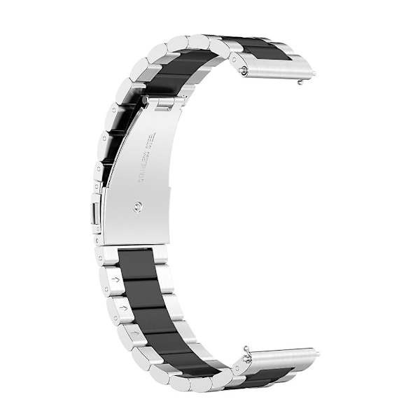 Hopeanmusta ruostumattomasta teräksestä valmistettu ranneke, yhteensopiva Huawei Watch Gt 3 42mm / Watch Gt 2 42mm kanssa