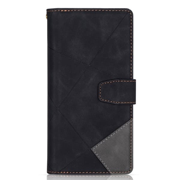 Etui til iPhone 16 Plus sort LineMixed Media Wallet med kortholder lynlås