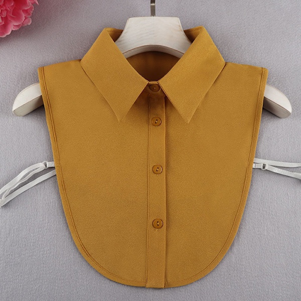 Dame falsk krage Avtakbart halvskjerf Nakke Beskyttelse Vint Chiffon black pointed collar