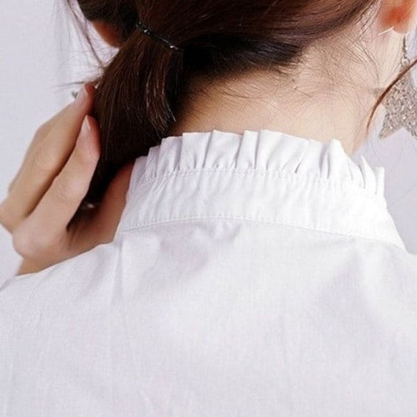 Dame falsk krage Avtakbar halv Vinter Skjorte Avtakbar wi White snowflake collar 45-75kg