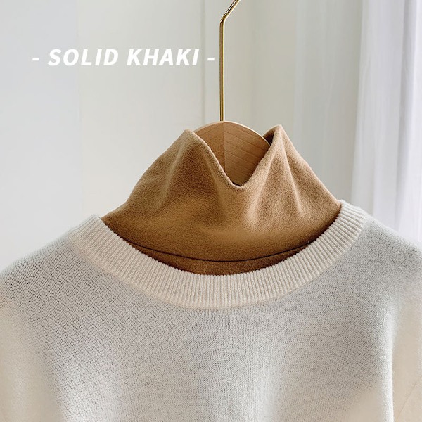 Dame falsk krage Avtakbar halv Avtakbar Høy Hals Inner Pure khaki