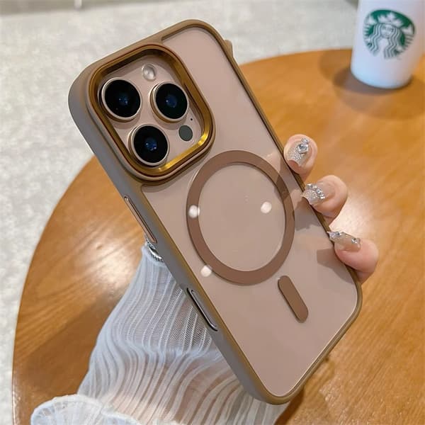 Kotelo iPhone 14 Plus Clear Magnetic Clear Gold Noz34826