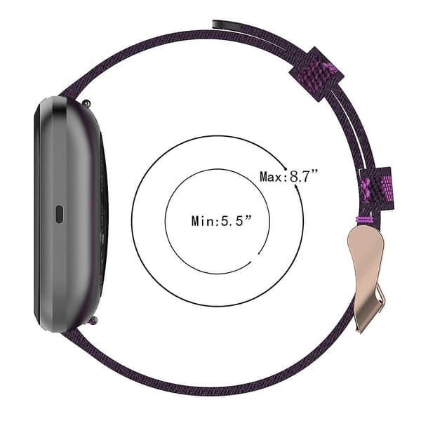 Blå Blårandig Vävd Nylon Armbandsrem kompatibel med Fitbit Versa 2, Fitbit Versa, Fitbit Versa Lite, Fitbit Blaze