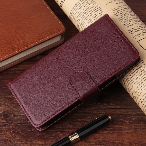 Etui til iPhone 15 Pro Max Claret Flip Lommebok med Kortholder