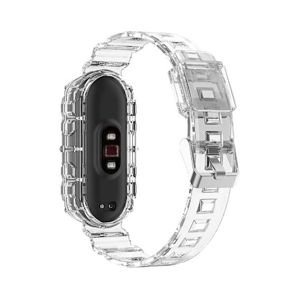 Gjennomsiktig Hvit Tpu Integrert Rem kompatibel med Xiaomi Mi Band 5/6/7
