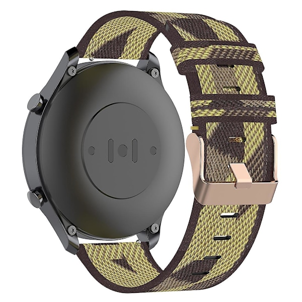 Gul Gul Stripe Vev Nylon Armbånd Klokkereim kompatibel med Xiaomi Mi Watch Color, Garmin Vivoactive 4
