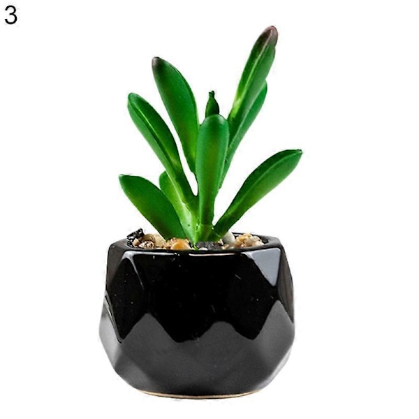 Konstgjord Växt Återanvändbar Realistisk PVC Fräsch Lättskött Konstgjord Suckulent Bonsai för Hemmet 3