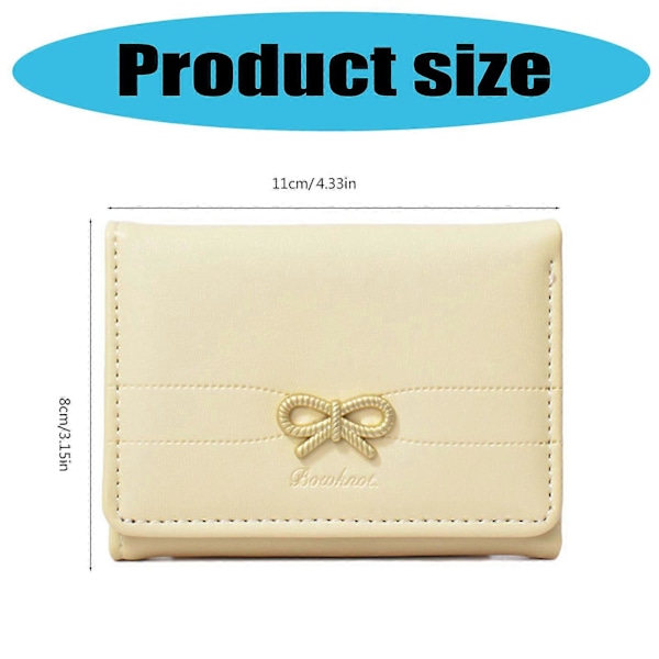 Dame Lille Kompakt Pung Pu Læder Clutch Punge Kortholder Damepung Pengepung, Clutch Pung Tre-fold Punge Gul Yellow