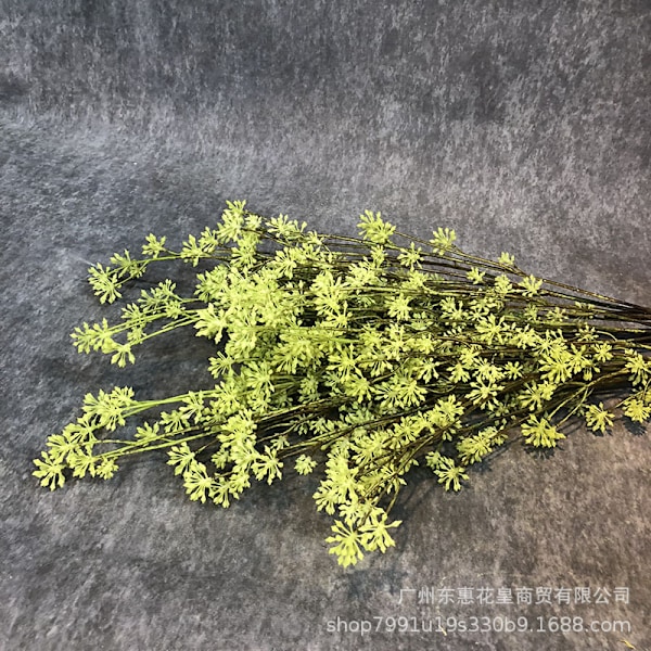 Simuleret 7-delt japansk vild frugt, kunstige plastikblomster til bryllup, boligfotograferingsdekoration, vedbendfrugtgren Milan-frugt White Green
