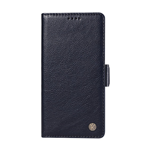 Etui til iPhone 14 Navyblå Pebbled Side Buckle Frosted Wallet med Kortholder