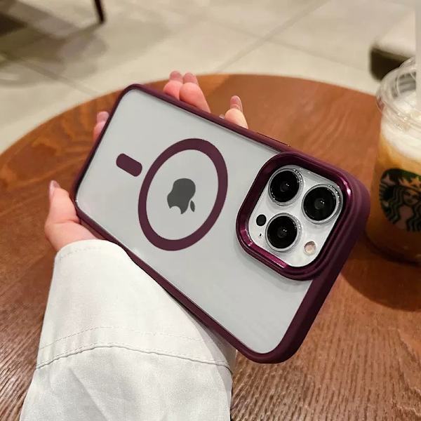 Etui til iPhone 13 Klar Magnetisk Klar Blomme