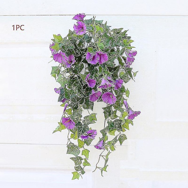 2 stk. hængekurv med kunstige vin silke petunia blomster Purple