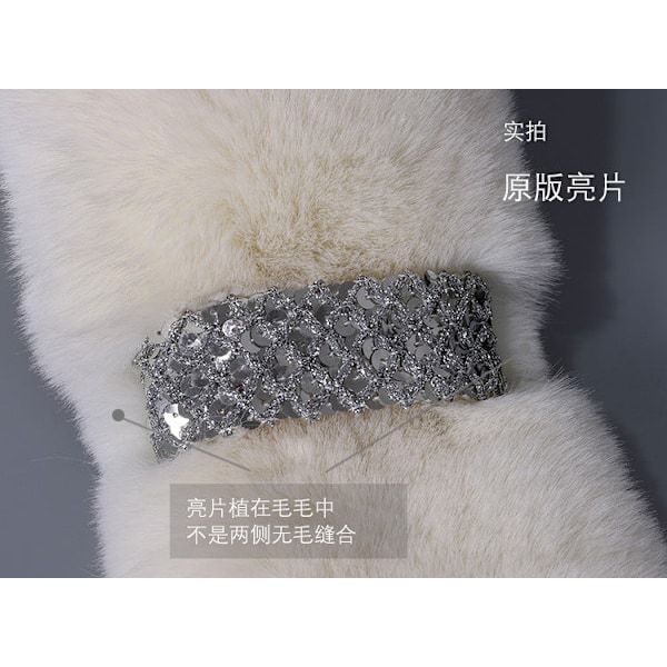 Dam Falsk Krage Avtagbar Halv Plyschpäls Imitationspäls Sc Mint Green Sequined scarf