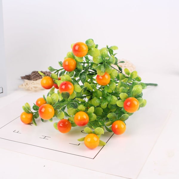 Konstgjort citronträd med gröna blad Citronkvist Frukt Bonsai Grönska Dekoration för Hem Bord Matches the image 7 Forked Lemon