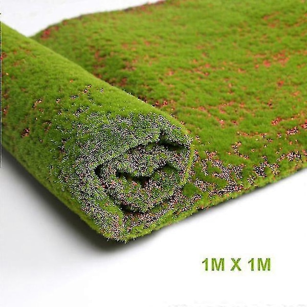 100x100cm Konstgjord Moss Låtsasgröna Växter Falskt Mossgräs Red spot moss