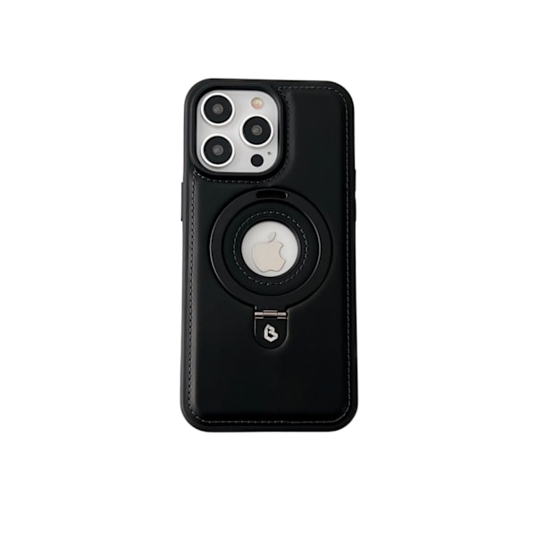 Fodral för iPhone 13 Läderfodral för saknat etikettfäste - svart Saknar företagsställ läderstruktur