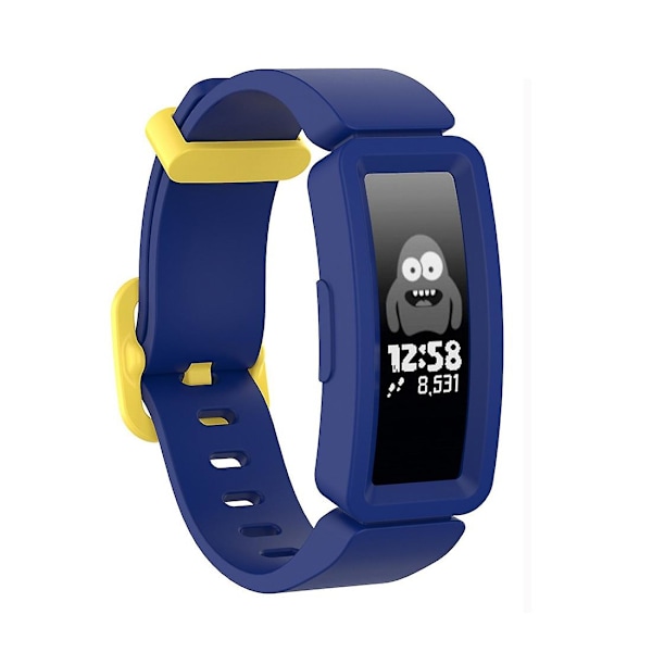 Blått   Gult Spänne Blått   Gult Spänne kompatibelt med Fitbit Inspire Hr / Ace 2 Silikon Smartklocka Klockarmband (vit)