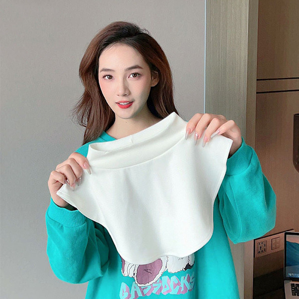 Dame falsk krage Avtakbar halv Avtakbar Barn Selv-H Pure Cotton White