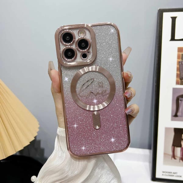 Fodral till iPhone 13 E Glitter Magnetic Pink Noz35579