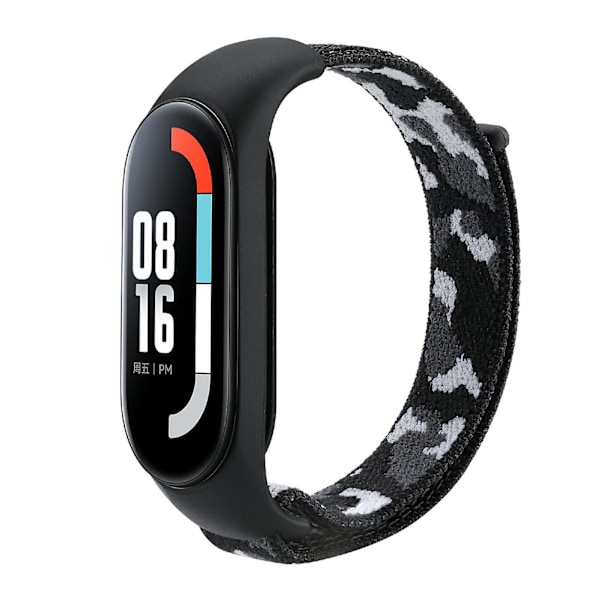Sort Camouflage Sort Camouflage Camouflage Vævet Rem kompatibel med Xiaomi Mi Band 5/6/7 kompatibel med Xiaomi Mi Band 5/6/7