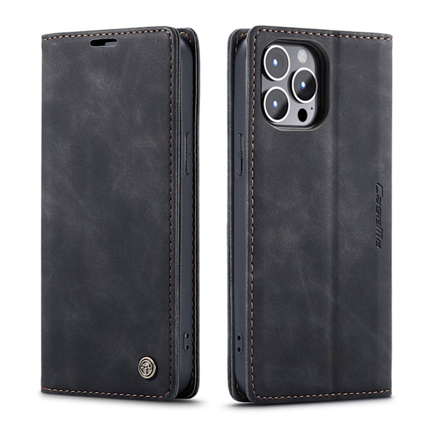 Etui til iPhone 15Plus6.7 sort Flip Wallet med kortholder