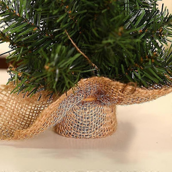 Mini Julgran för Skrivbord, Tillverkning av Julgran, Mini Tall Julgran med Bas, 2 Stycken, Grön