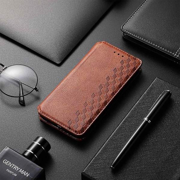 Etui til iPhone 13 Pro brun Flip Magnetisk