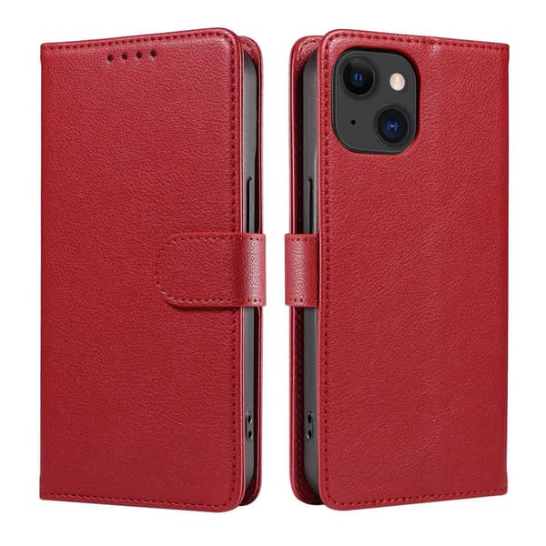 Etui til iPhone 16 Plus Vinrød RFID-blokering Flip