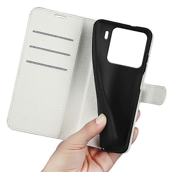 För Xiaomi 15 Fodral Litchi Textur Stötsäkert Läder Plånboks Telefonfodral White